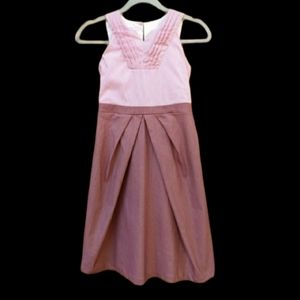 3/$25 Lemon Kiss pink stripe fit and flare Sleeveless pleated girl dress 16